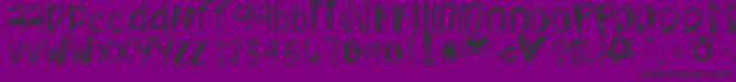 フォントCoralglow – 紫の背景に黒い文字