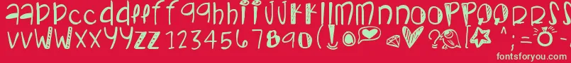 Coralglow Font – Green Fonts on Red Background