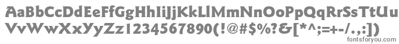 GoudysansstdBlack-fontti – harmaat kirjasimet valkoisella taustalla
