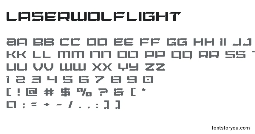 Шрифт Laserwolflight – алфавит, цифры, специальные символы