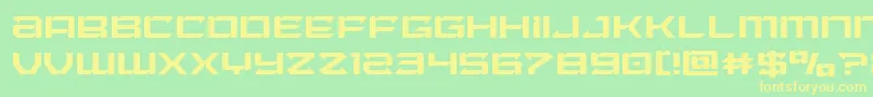 フォントLaserwolflight – 黄色の文字が緑の背景にあります