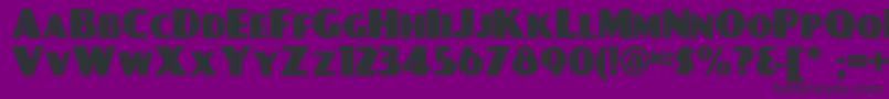 Dayposterblacknf-fontti – mustat fontit violetilla taustalla