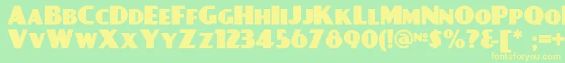 Dayposterblacknf Font – Yellow Fonts on Green Background