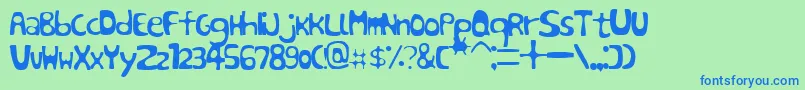 SinABonRegular Font – Blue Fonts on Green Background