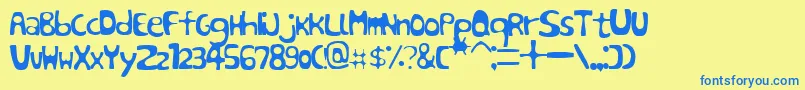 SinABonRegular Font – Blue Fonts on Yellow Background