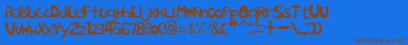 SinABonRegular Font – Brown Fonts on Blue Background