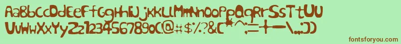 SinABonRegular Font – Brown Fonts on Green Background