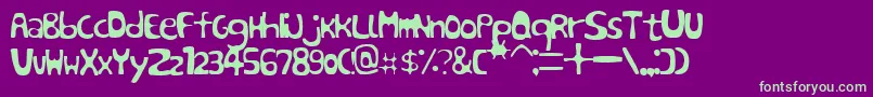 SinABonRegular Font – Green Fonts on Purple Background