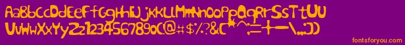 SinABonRegular Font – Orange Fonts on Purple Background