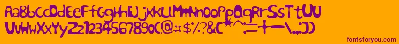 SinABonRegular Font – Purple Fonts on Orange Background