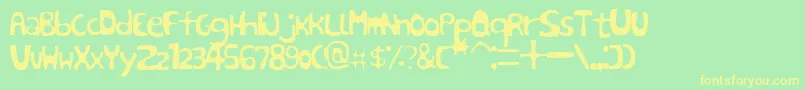 SinABonRegular Font – Yellow Fonts on Green Background