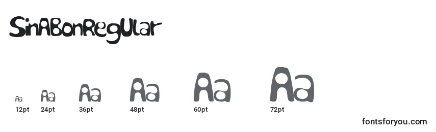 Размеры шрифта SinABonRegular