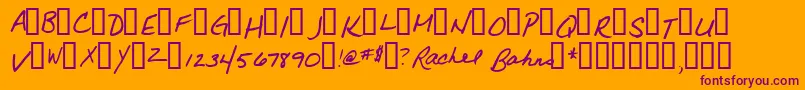 Rachel Font – Purple Fonts on Orange Background