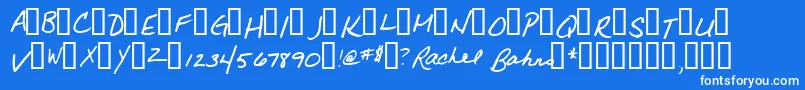 フォントRachel – 青い背景に白い文字