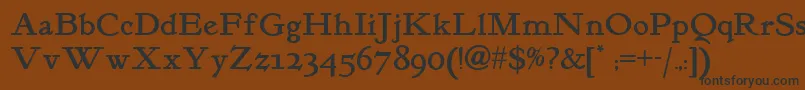 Kelmscott Font – Black Fonts on Brown Background