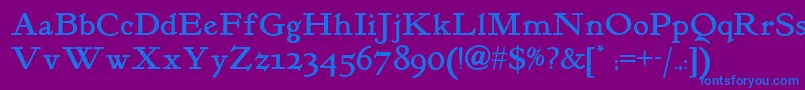 Więcej informacji o czcionce Kelmscott Czcionka Kelmscott – niebieskie czcionki na fioletowym tle