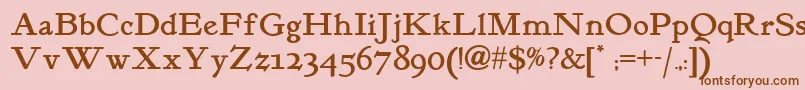 Kelmscott Font – Brown Fonts on Pink Background