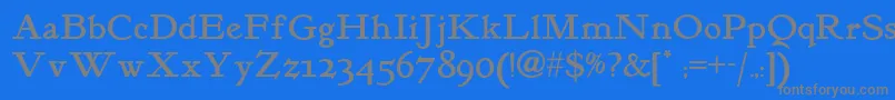 Kelmscott Font – Gray Fonts on Blue Background