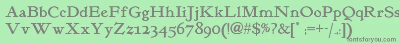 Kelmscott Font – Gray Fonts on Green Background