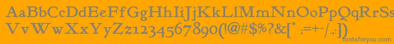 Kelmscott Font – Gray Fonts on Orange Background