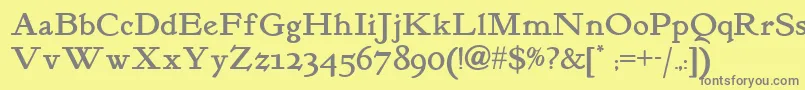 Kelmscott Font – Gray Fonts on Yellow Background