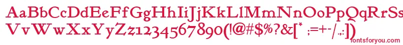 フォントKelmscott – 白い背景に赤い文字