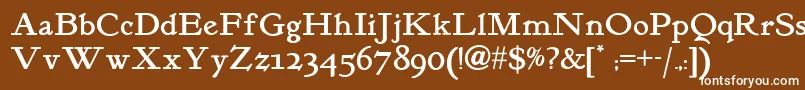 Kelmscott Font – White Fonts on Brown Background