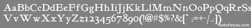 フォントKelmscott – 灰色の背景に白い文字