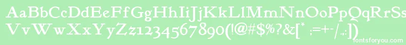 Kelmscott Font – White Fonts on Green Background