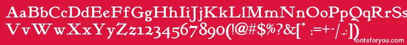 Kelmscott Font – White Fonts on Red Background