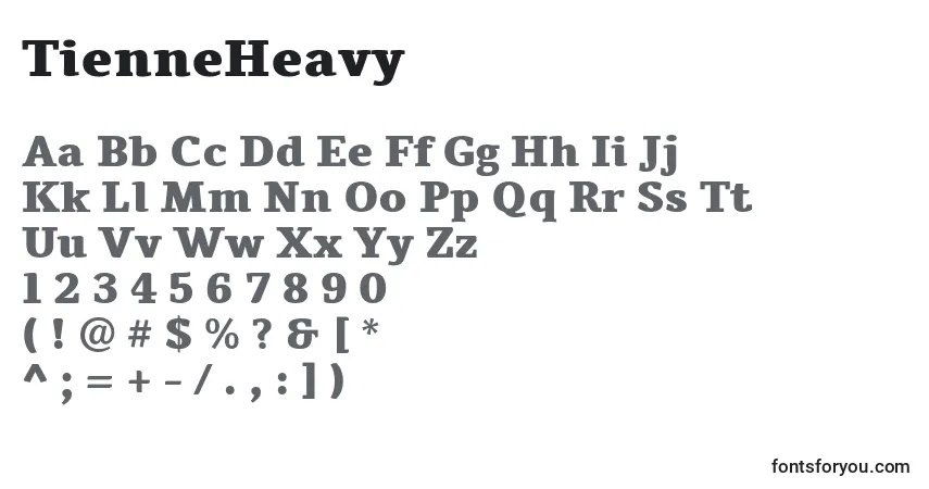 Шрифт TienneHeavy – алфавит, цифры, специальные символы