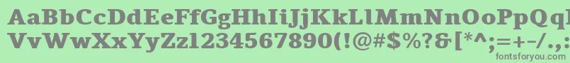 フォントTienneHeavy – 緑の背景に灰色の文字