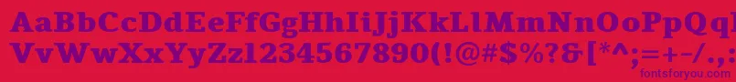 TienneHeavy Font – Purple Fonts on Red Background