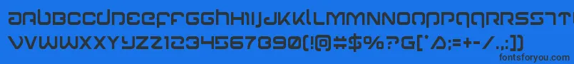 フォントGunrunnercond – 黒い文字の青い背景