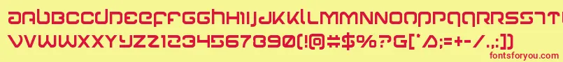 Gunrunnercond Font – Red Fonts on Yellow Background