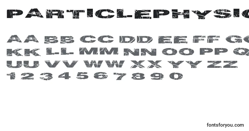 Particlephysics Font – alphabet, numbers, special characters