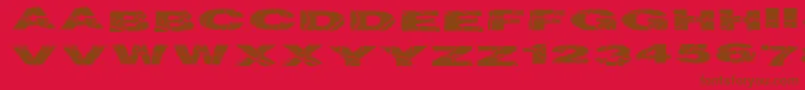 Particlephysics-fontti – ruskeat fontit punaisella taustalla