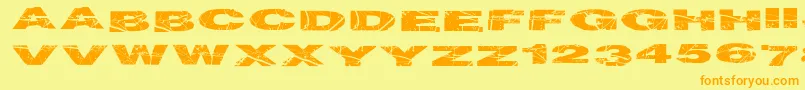 Więcej informacji o czcionce Particlephysics Czcionka Particlephysics – pomarańczowe czcionki na żółtym tle