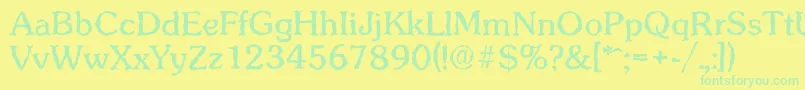 fuente SunsetrandomRegular – Fuentes Verdes Sobre Fondo Amarillo