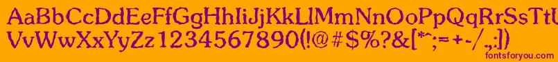 SunsetrandomRegular Font – Purple Fonts on Orange Background