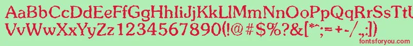 Police SunsetrandomRegular – polices rouges sur fond vert