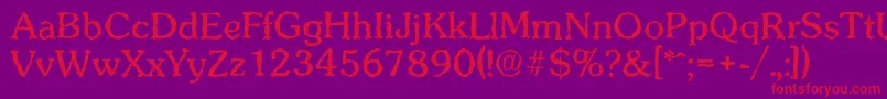 SunsetrandomRegular Font – Red Fonts on Purple Background