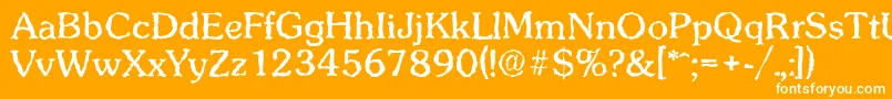 フォントSunsetrandomRegular – オレンジの背景に白い文字