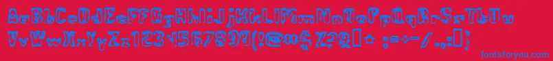 AbandonedBitplane Font – Blue Fonts on Red Background
