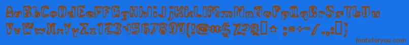 AbandonedBitplane-Schriftart – Braune Schriften auf blauem Hintergrund