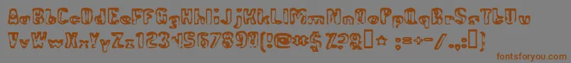 AbandonedBitplaneフォントについての詳細 フォントAbandonedBitplane – 茶色の文字が灰色の背景にあります。