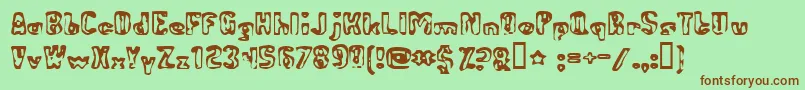 AbandonedBitplane Font – Brown Fonts on Green Background