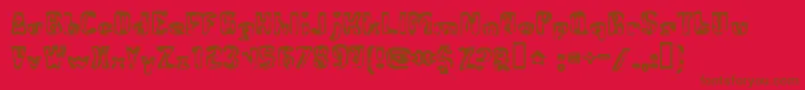 Czcionka AbandonedBitplane – brązowe czcionki na czerwonym tle