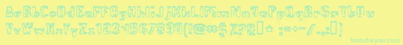 AbandonedBitplane Font – Green Fonts on Yellow Background