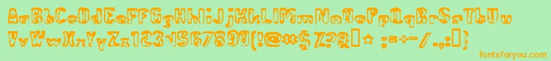 AbandonedBitplane Font – Orange Fonts on Green Background